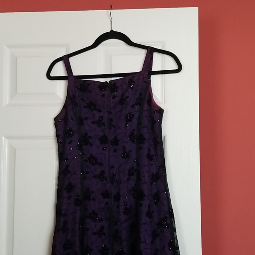 Dress 8P by Jaslene. Black over purple lining - Picture 3 of 8